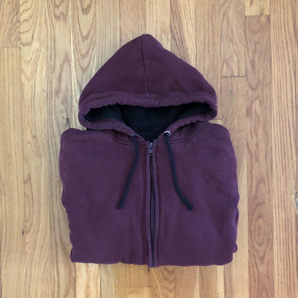 Fur Interior Garnet Zip-Up Hoodie